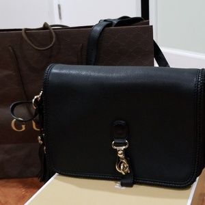 Gucci leather black crossbody bag